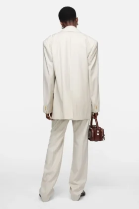Blazer à fines rayures avec écharpe
