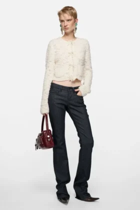 Cardigan en laine avec nœud