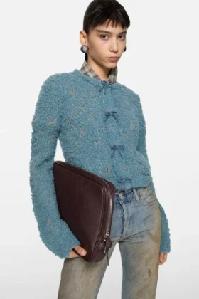 Cardigan en laine avec nœud