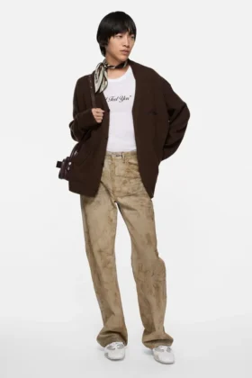 Cardigan en laine à col en V