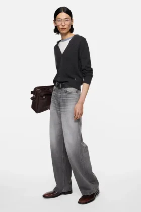 Cardigan en laine à col en V
