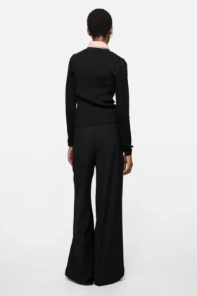 Cardigan en laine à côtes