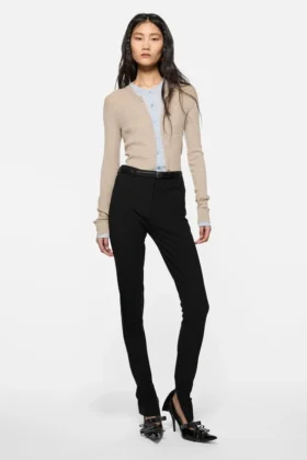 Cardigan superposé en soie et laine