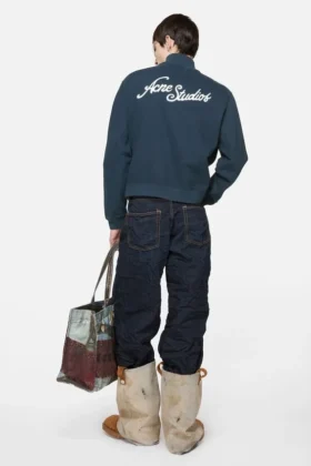 Cardigan zippé avec logo brodé