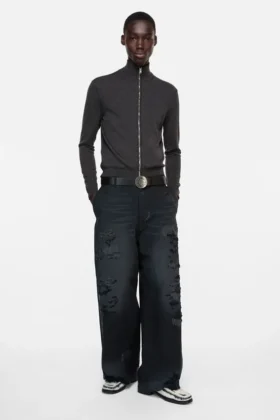 Cardigan zippé avec logo en forme de nœud