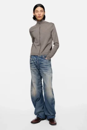 Cardigan zippé avec logo en forme de nœud