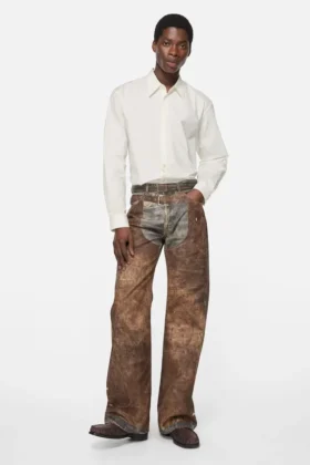 Ceinture en cuir avec logo gravé