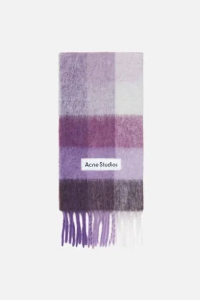 Écharpe à carreaux en mohair