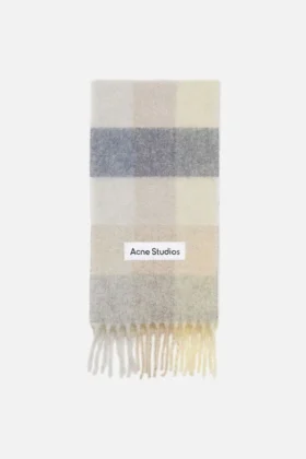Écharpe à carreaux en mohair