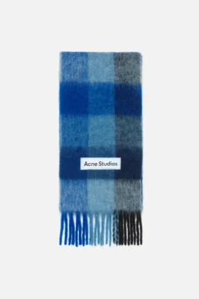 Écharpe à carreaux en mohair