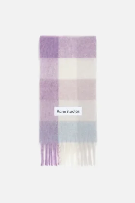Écharpe à carreaux en mohair