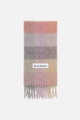 Écharpe à carreaux en mohair
