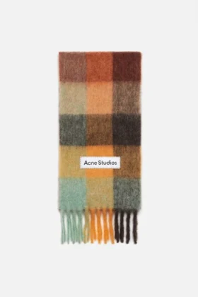 Écharpe à carreaux en mohair