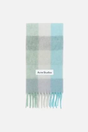 Écharpe à carreaux en mohair