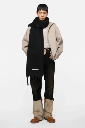 Écharpe en mohair avec logo