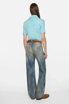 Chemise boutonnée avec logo en forme de nœud brodé