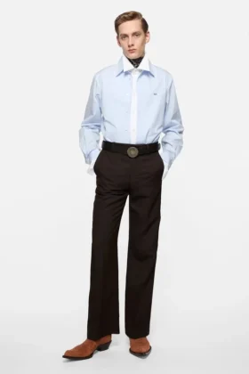 Chemise boutonnée en popeline superposée