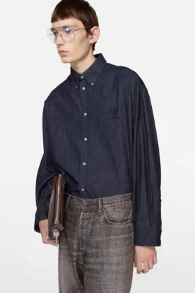 Chemise en denim boutonnée