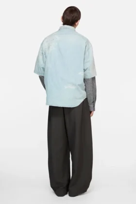 Chemise en denim rapiécée