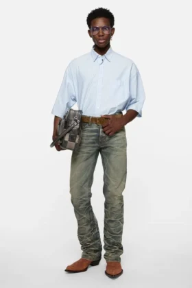 Chemise en popeline rayée