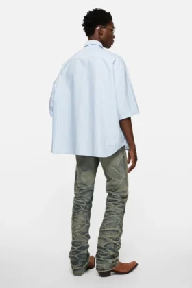 Chemise en popeline rayée