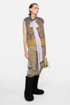Gilet en maille métallisée
