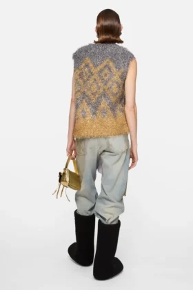Gilet en maille métallisée