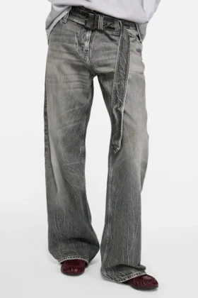 Jean à ceinture - Coupe décontractée