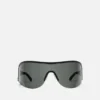 Lunettes de soleil à monture métallique en forme de bouclier