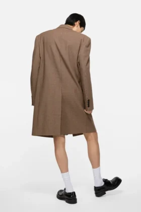 Manteau en laine à simple boutonnage