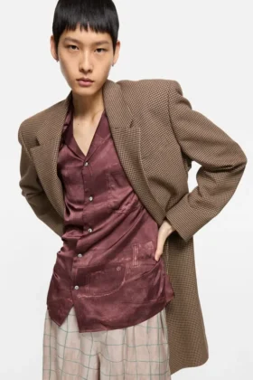Manteau en laine à simple boutonnage