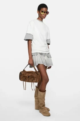 Sac à bandoulière en daim Multipocket