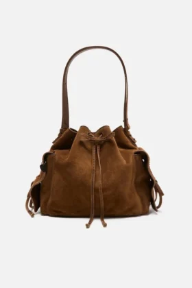 Sac seau en daim Multipocket
