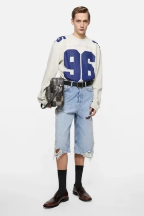 Short en denim vieilli