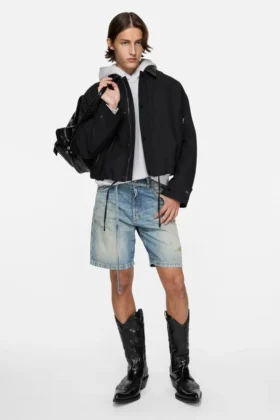 Shorts en denim avec ceinture