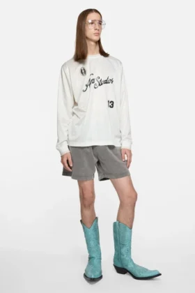 T-shirt à col rond à manches longues avec logo