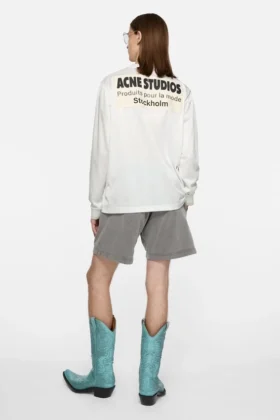 T-shirt à col rond à manches longues avec logo