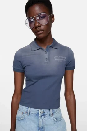 T-shirt polo délavé