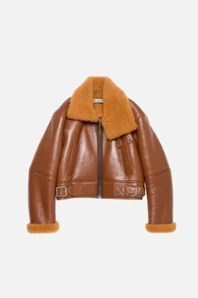 Veste de motard en peau de mouton