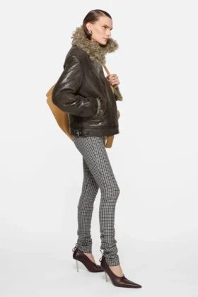 Veste en cuir et peau de mouton