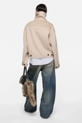 Veste en laine à fermeture éclair