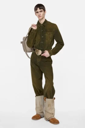 Veste en velours côtelé délavé